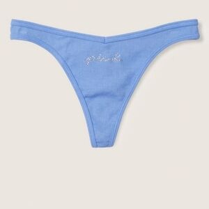 Victoria's Secret PINK Bling Logo Cotton Thong Panty Size XXL NEW